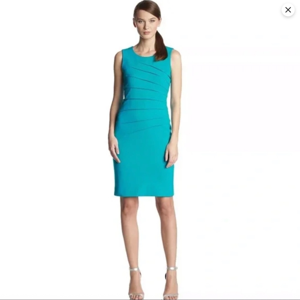 💙 Calvin Klein Starburst Sheath Dress – Women’s Size 2 ✨